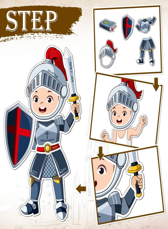 Tenceur 192 Pcs Armor of God Stickers Craft Kit for Kids Religious Bible Medieval Stickers Armor of God Decoration for Toddler Sunday School Christian Art Classroom DIY Bulletin Board Party Activities - Image 3